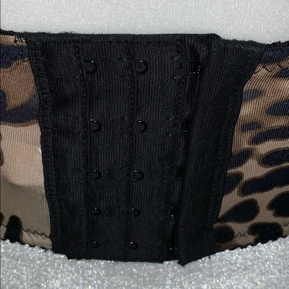 Bebe sequined bedazzled leopard print bustier top - Picture 7 of 9